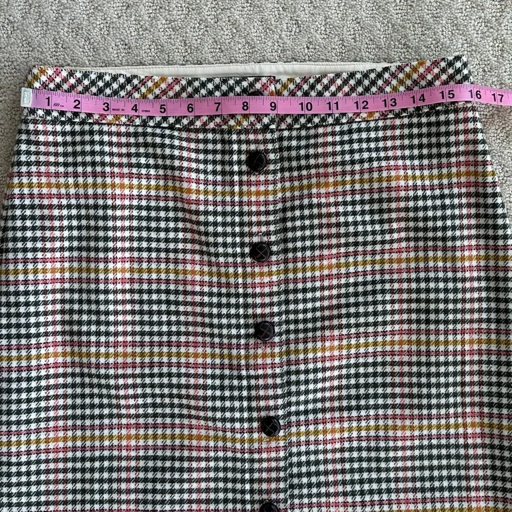 Talbots Wool Blend Houndstooth Button-Front Skirt 10P Casual Academia Office NWT - Picture 11 of 11